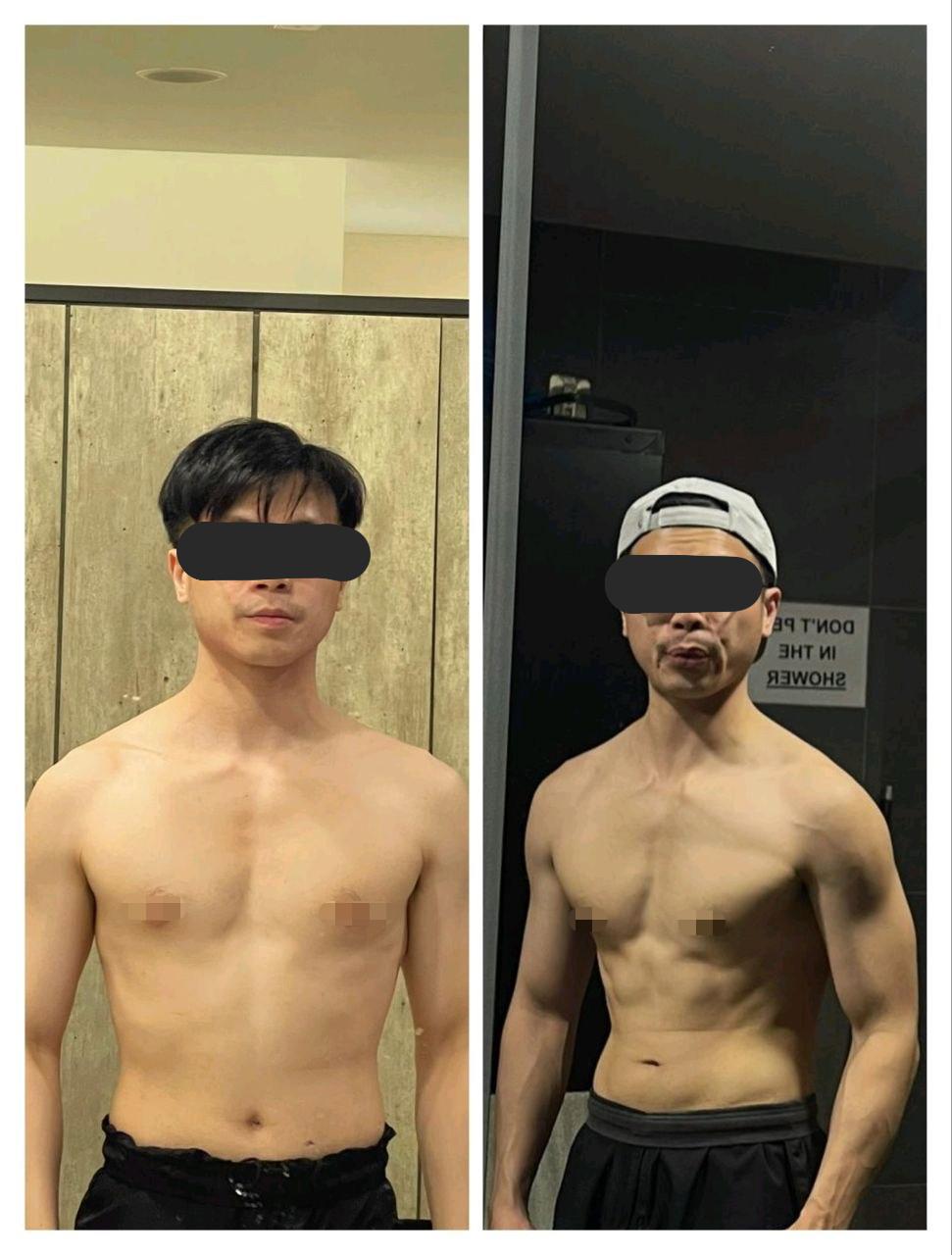 Student muscle-development progress comparison